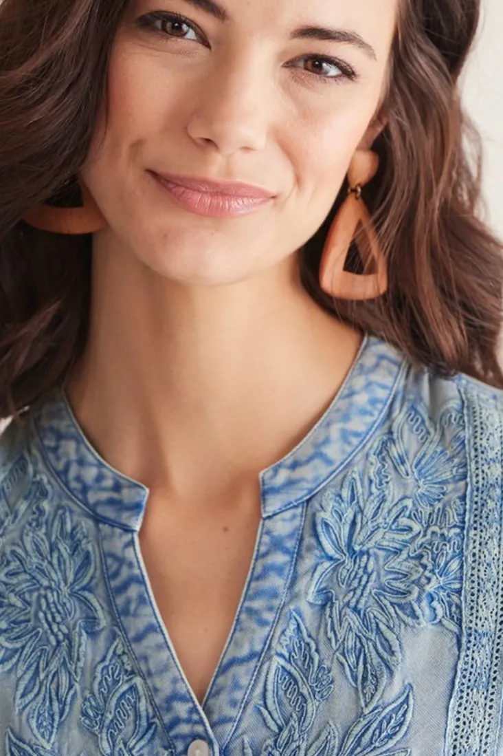 Online Soft Surroundings Las Olas Shirt LightBlue