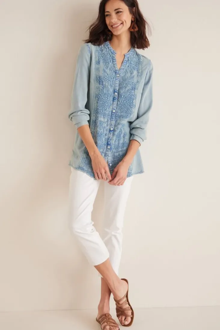 Online Soft Surroundings Las Olas Shirt LightBlue