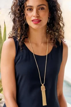 Online Soft Surroundings Laurana Tassel Necklace Gold