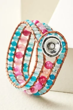 Discount Soft Surroundings Leela Beaded Bracelet Pink/Blue