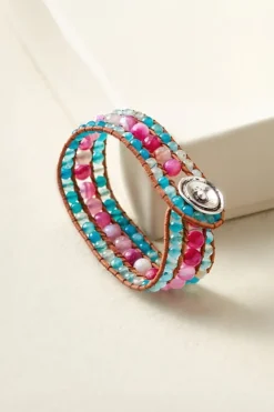 Discount Soft Surroundings Leela Beaded Bracelet Pink/Blue