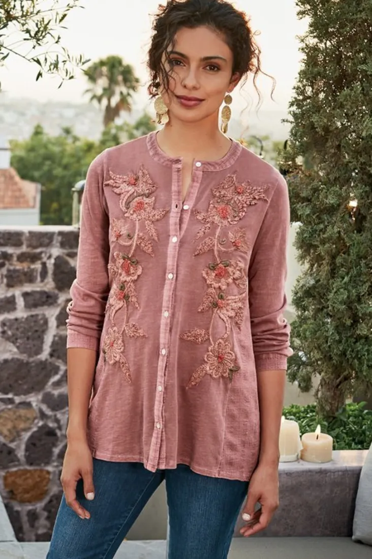 Sale Soft Surroundings L'Enchant Top Rose