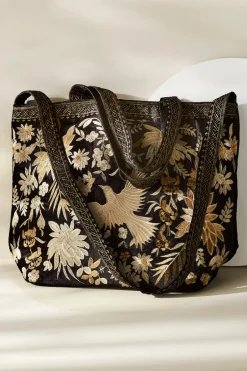 Discount Soft Surroundings Lenora Embroidered Tote Black