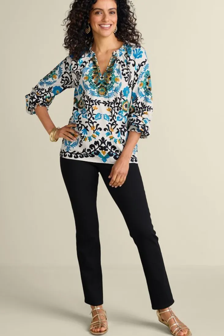 Clearance Soft Surroundings Leona Long Sleeve Top TibetanScarf