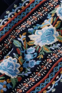 New Soft Surroundings Lilian Velvet Top MedievalBlue