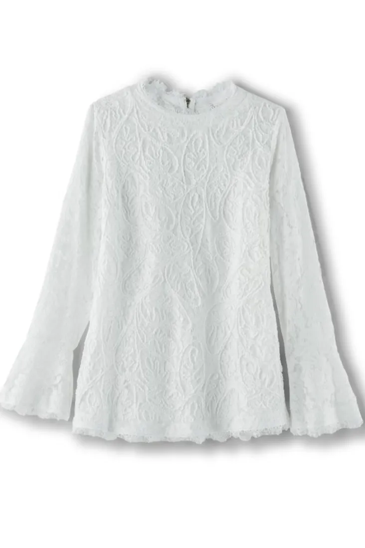Soft Surroundings Lilith Lace Top White