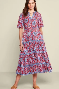 Hot Soft Surroundings Lilith Midi Dress CyntheraFloral/Border