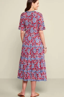 Hot Soft Surroundings Lilith Midi Dress CyntheraFloral/Border