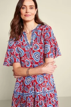 Hot Soft Surroundings Lilith Midi Dress CyntheraFloral/Border