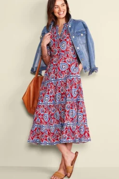 Hot Soft Surroundings Lilith Midi Dress CyntheraFloral/Border