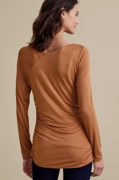 Outlet Soft Surroundings Linette Top Hazelnut