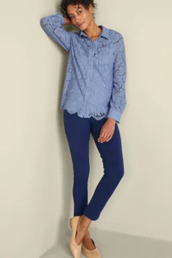 New Soft Surroundings Lisa Lace Button Front