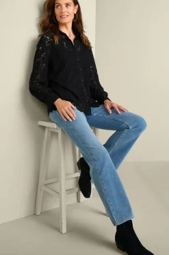 New Soft Surroundings Lisa Lace Button Front