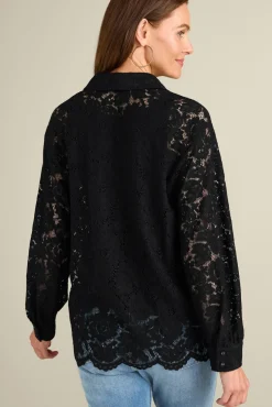 New Soft Surroundings Lisa Lace Button Front