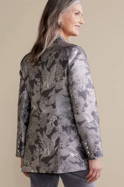 Soft Surroundings Lismore Jacquard Jacket GrayTapestry