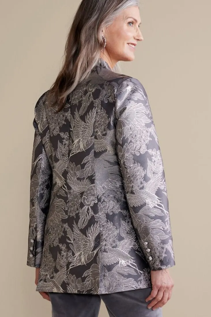 Soft Surroundings Lismore Jacquard Jacket GrayTapestry