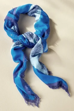 Clearance Soft Surroundings Livie Square Scarf BlueMulti