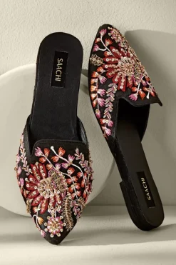 Clearance Soft Surroundings Lola Embellished Slides BlackMulti