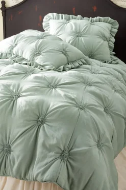 Soft Surroundings Lombardi Smocked Coverlet I SeaMoss