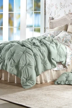 Soft Surroundings Lombardi Smocked Coverlet I SeaMoss