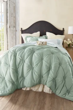 Soft Surroundings Lombardi Smocked Coverlet I SeaMoss