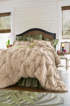 Soft Surroundings Lombardi Smocked Coverlet I SeaMoss
