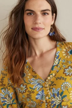 Discount Soft Surroundings Lorna Button Front Top