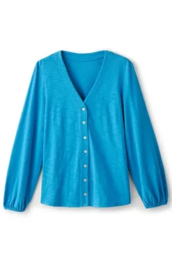 Discount Soft Surroundings Lorna Button Front Top