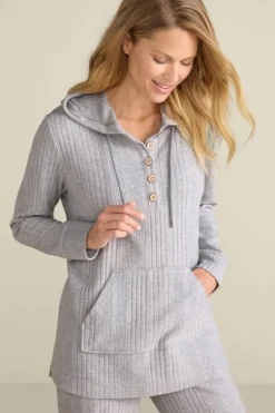 Soft Surroundings Loungy Lover Hoodie HeatherGrey