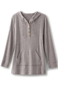 Soft Surroundings Loungy Lover Hoodie HeatherGrey