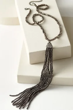 Hot Soft Surroundings Luciana Tassel Necklace Hematite