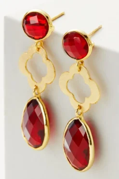 Online Soft Surroundings Luiza Drop Earrings Garnet