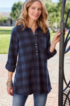 Hot Soft Surroundings Mad About Plaid Tunic