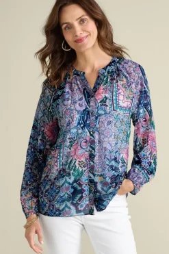 Discount Soft Surroundings Maisie Long Sleeve Top SafiTapestry