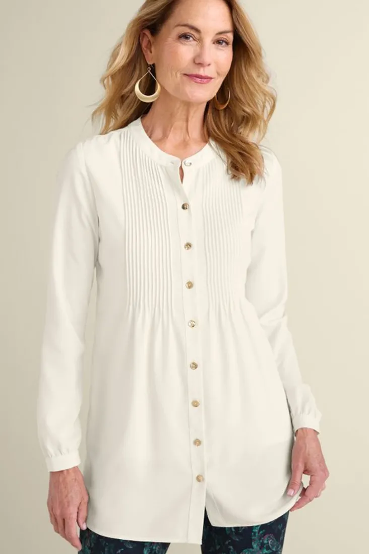 Clearance Soft Surroundings Makara Button Tunic IvoryPearl