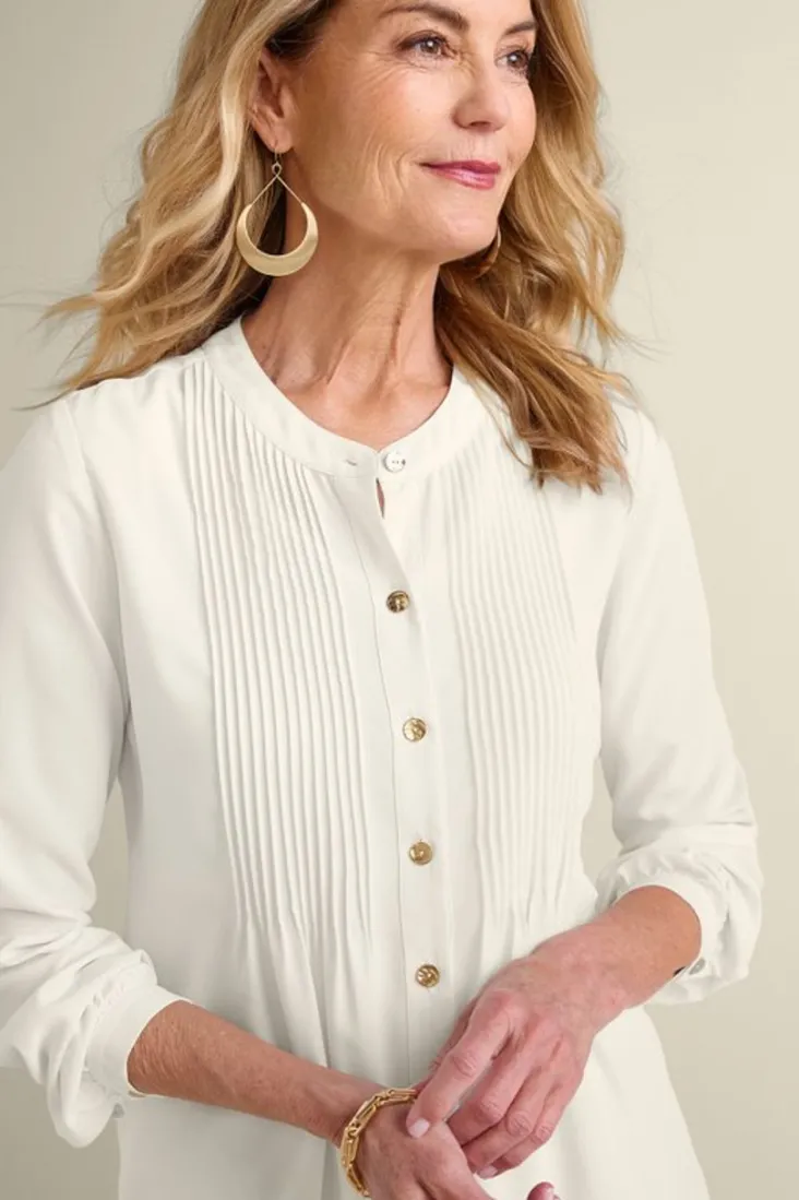 Clearance Soft Surroundings Makara Button Tunic IvoryPearl