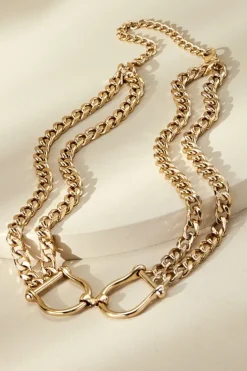 Soft Surroundings Manon Double Chain Belt Gold