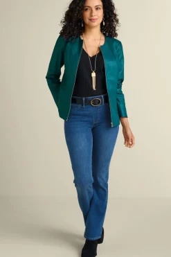 Best Soft Surroundings Marfa Leather Jacket DeepLagoon