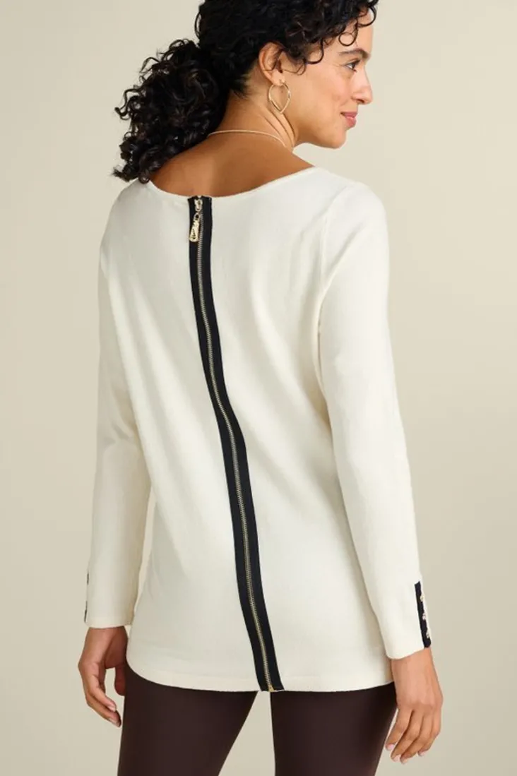 New Soft Surroundings Margulies Tunic Sweater IvoryPearl