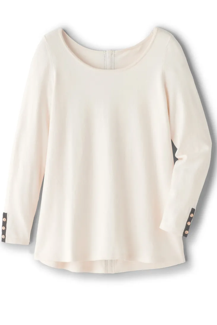 New Soft Surroundings Margulies Tunic Sweater IvoryPearl