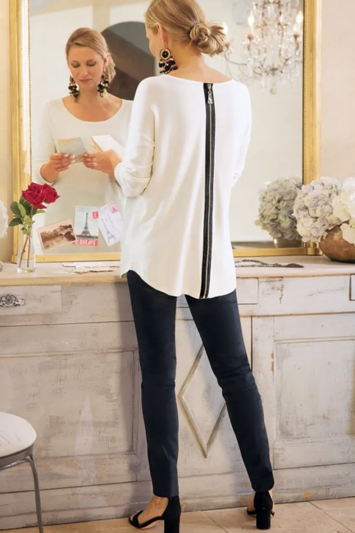 New Soft Surroundings Margulies Tunic Sweater IvoryPearl