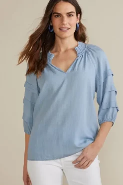 Hot Soft Surroundings Marisol Tencel™ Top LightChambray