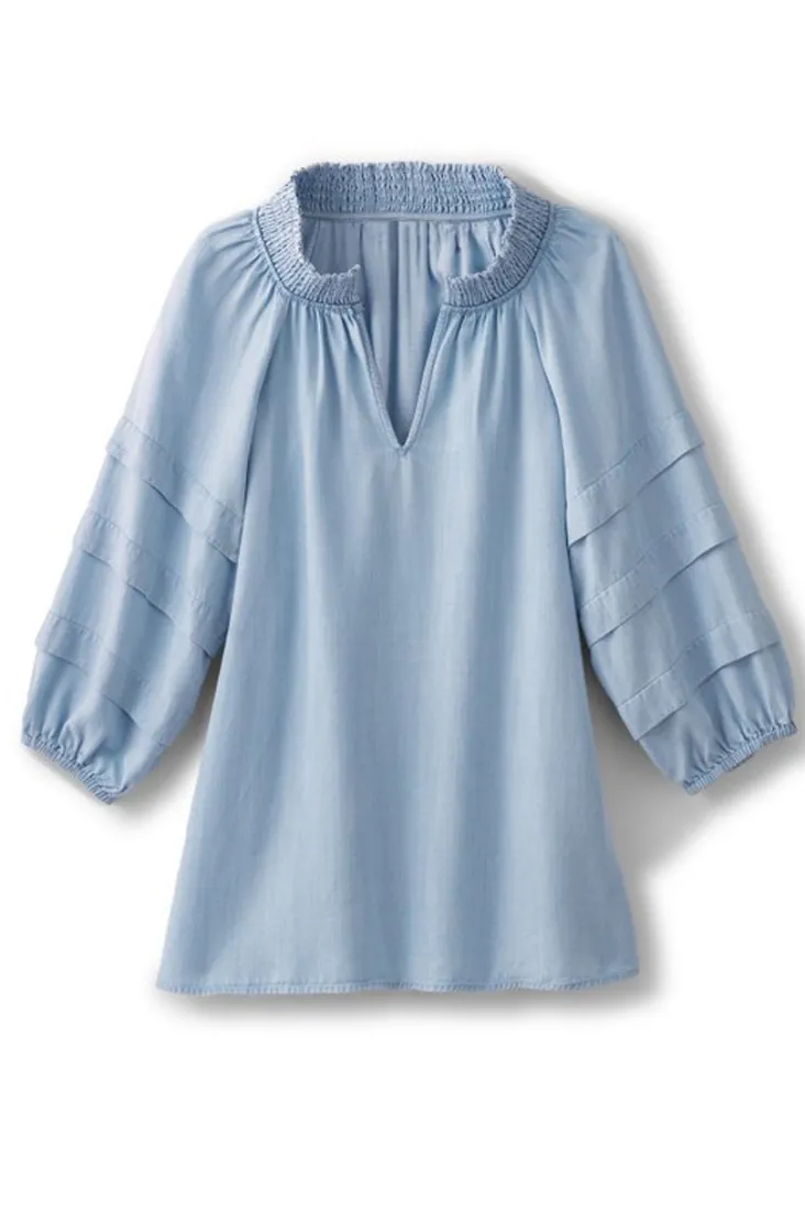 Hot Soft Surroundings Marisol Tencel™ Top LightChambray