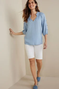 Hot Soft Surroundings Marisol Tencel™ Top LightChambray