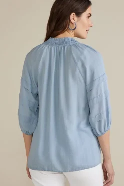 Hot Soft Surroundings Marisol Tencel™ Top LightChambray