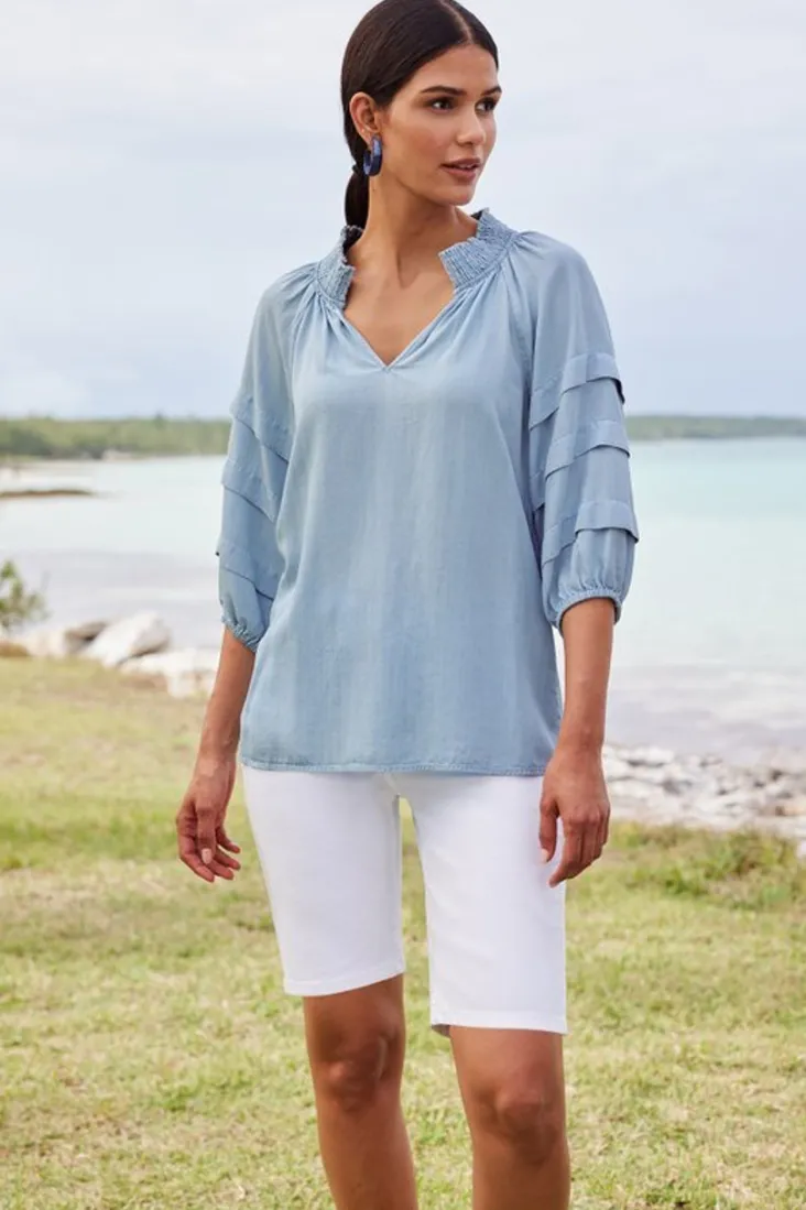 Hot Soft Surroundings Marisol Tencel™ Top LightChambray