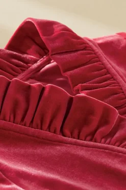 New Soft Surroundings Marlee Ruffle Velvet Top