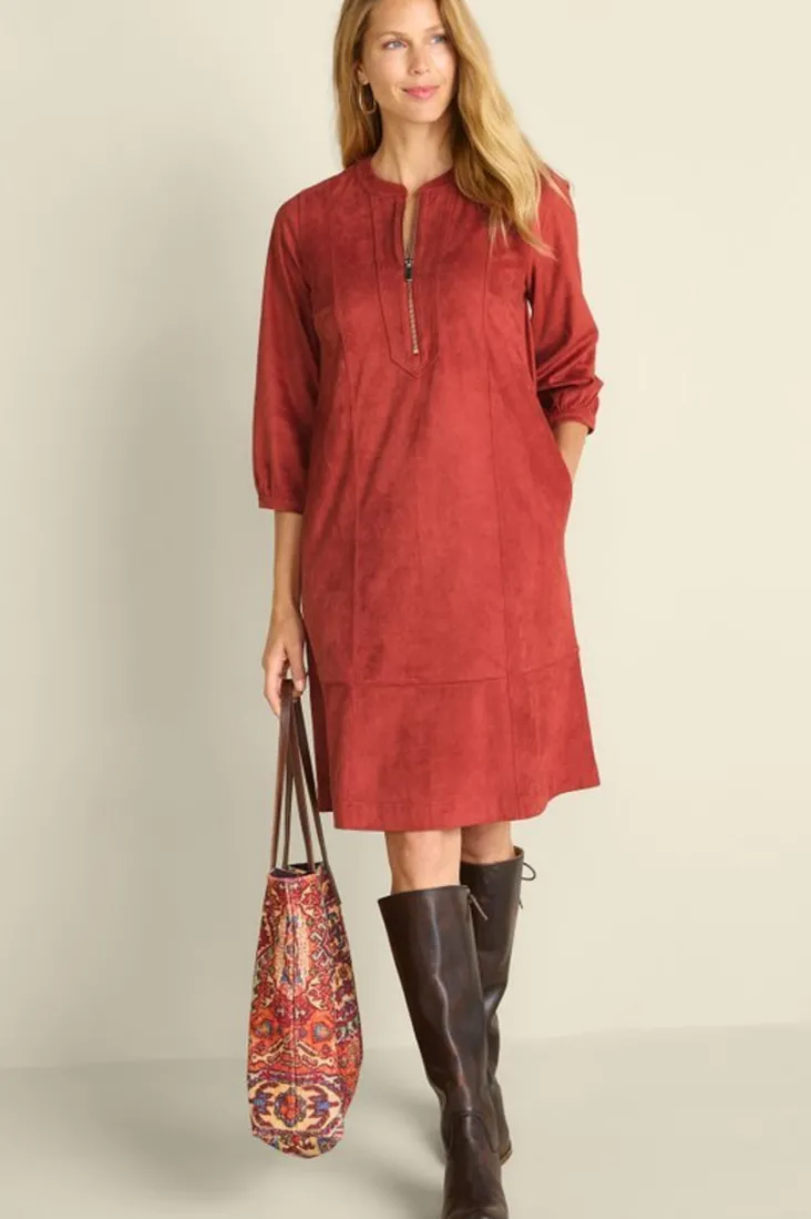 Discount Soft Surroundings Martine Faux Suede Dress BossaNova