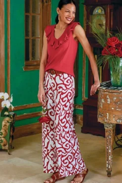 Hot Soft Surroundings Marybeth Ruffle Tank AmericanBeauty