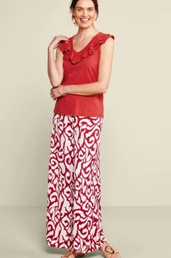 Hot Soft Surroundings Marybeth Ruffle Tank AmericanBeauty